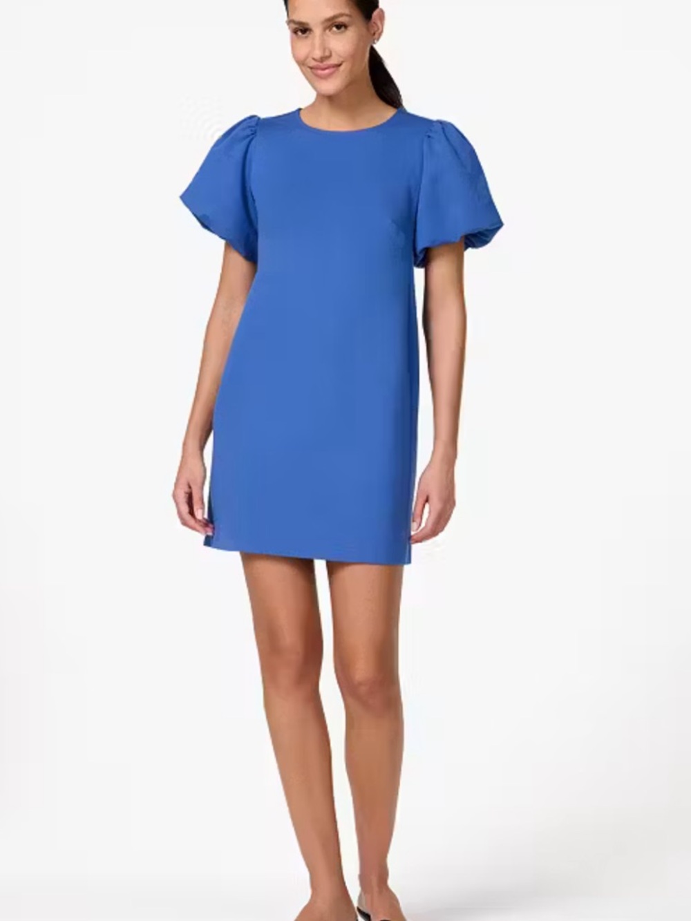 Kate Spade Ponte Puff Sleeve Shift Dress Blue